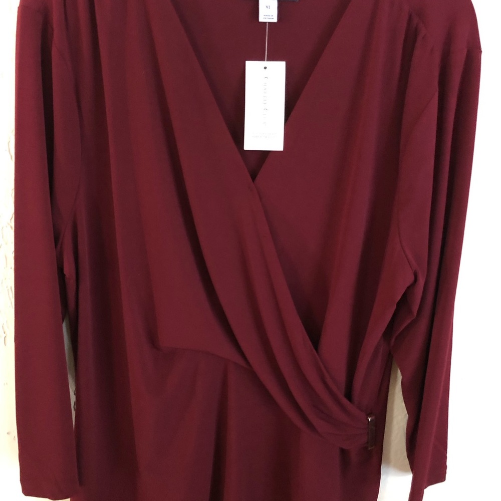 Burgundy wrap top
